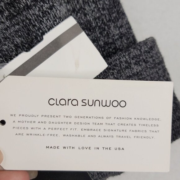 Clara Sunwoo Small Heather Asymmetric Cowl Neck Tunic Gray Long Sleeve USA - Picture 8 of 11